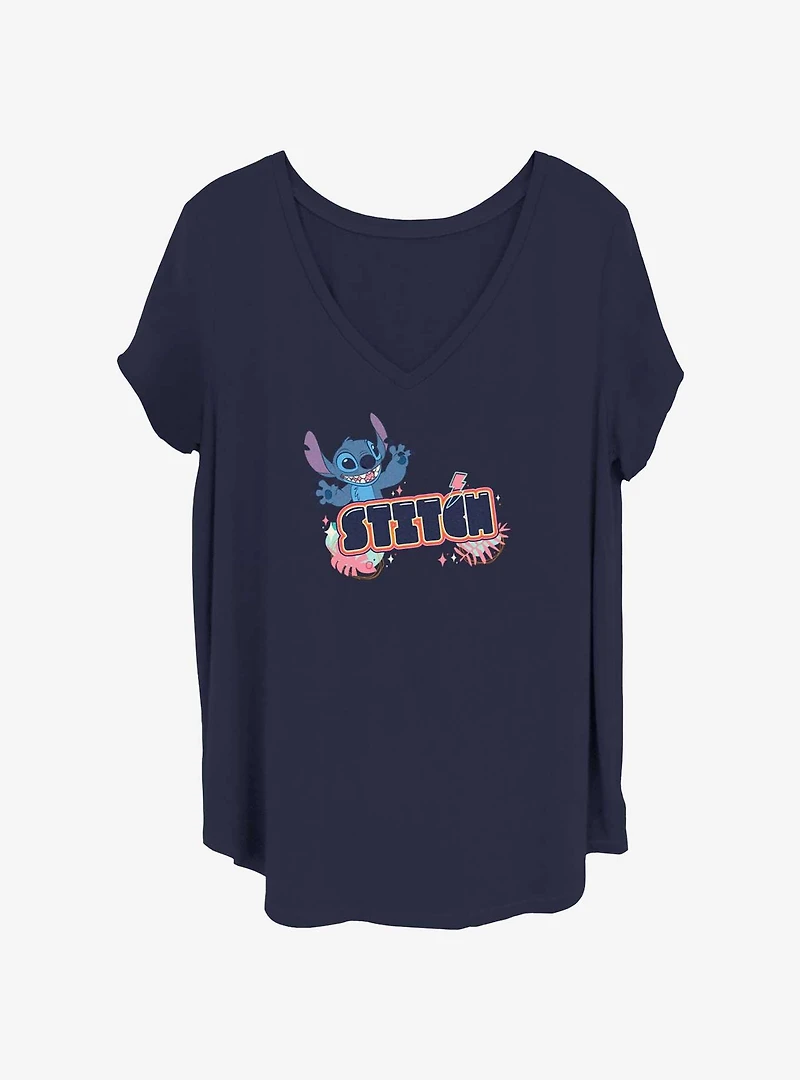 Disney Lilo & Stitch Bubble Text Girls T-Shirt Plus Size