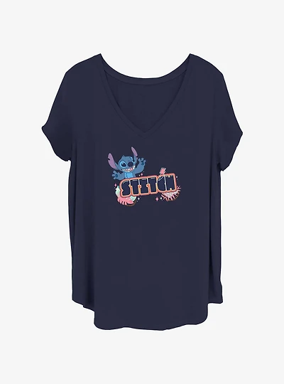 Disney Lilo & Stitch Bubble Text Girls T-Shirt Plus Size