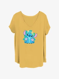 Disney Lilo & Stitch Ohana Stitch Flowers Girls T-Shirt Plus Size