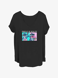 Disney Lilo & Stitch Profile vs Reality Girls T-Shirt Plus Size