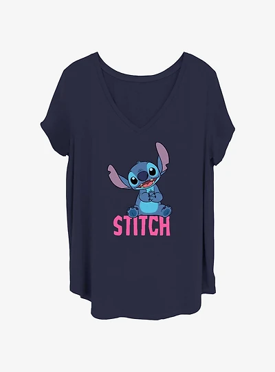 Disney Lilo & Stitch Sitting Stitch Girls T-Shirt Plus Size