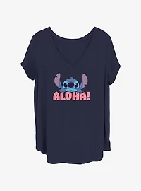 Disney Lilo & Stitch Stitch Aloha Peek Girls T-Shirt Plus Size
