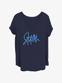 Disney Lilo & Stitch Handwriting Girls T-Shirt Plus Size