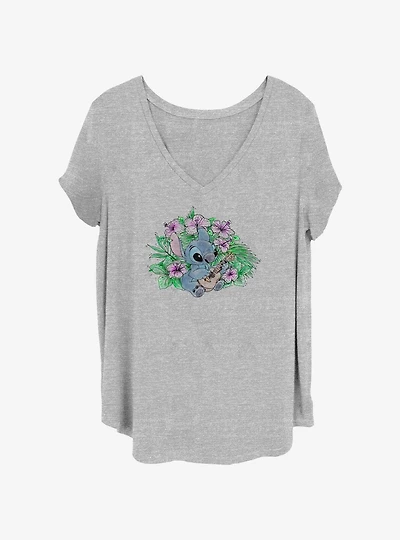 Disney Lilo & Stitch Sketchy Ukulele Girls T-Shirt Plus Size