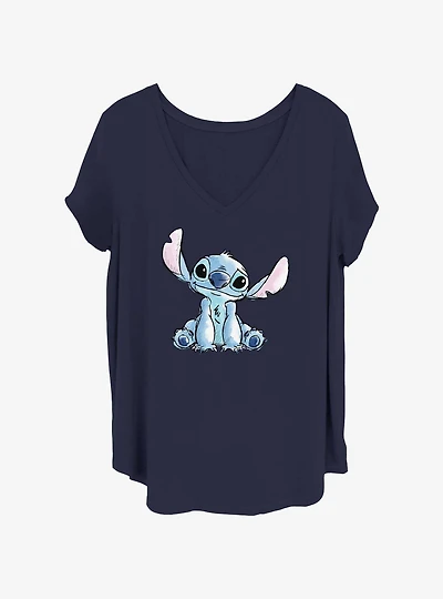 Disney Lilo & Stitch Sketchy Sit Girls T-Shirt Plus Size