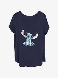 Disney Lilo & Stitch Sketchy Sit Girls T-Shirt Plus Size