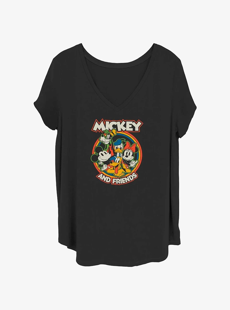 Disney Mickey Mouse & Friends Retro Roundup Girls T-Shirt Plus Size
