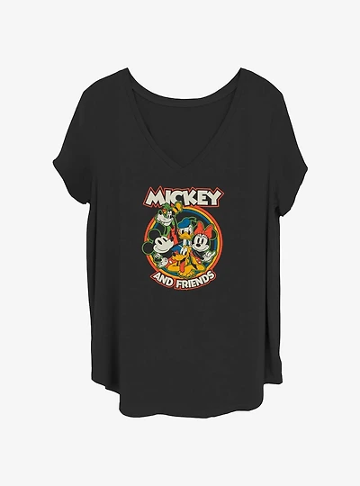 Disney Mickey Mouse & Friends Retro Roundup Girls T-Shirt Plus Size