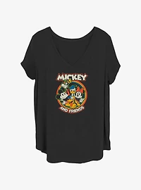 Disney Mickey Mouse & Friends Retro Roundup Girls T-Shirt Plus Size