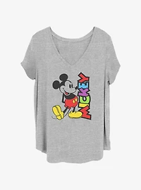 Disney Mickey Mouse Bright Mickey Girls T-Shirt Plus Size