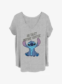 Disney Lilo & Stitch No Talky Before Coffee Girls T-Shirt Plus Size