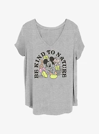 Disney Mickey Mouse Be Kind To Nature Girls T-Shirt Plus Size