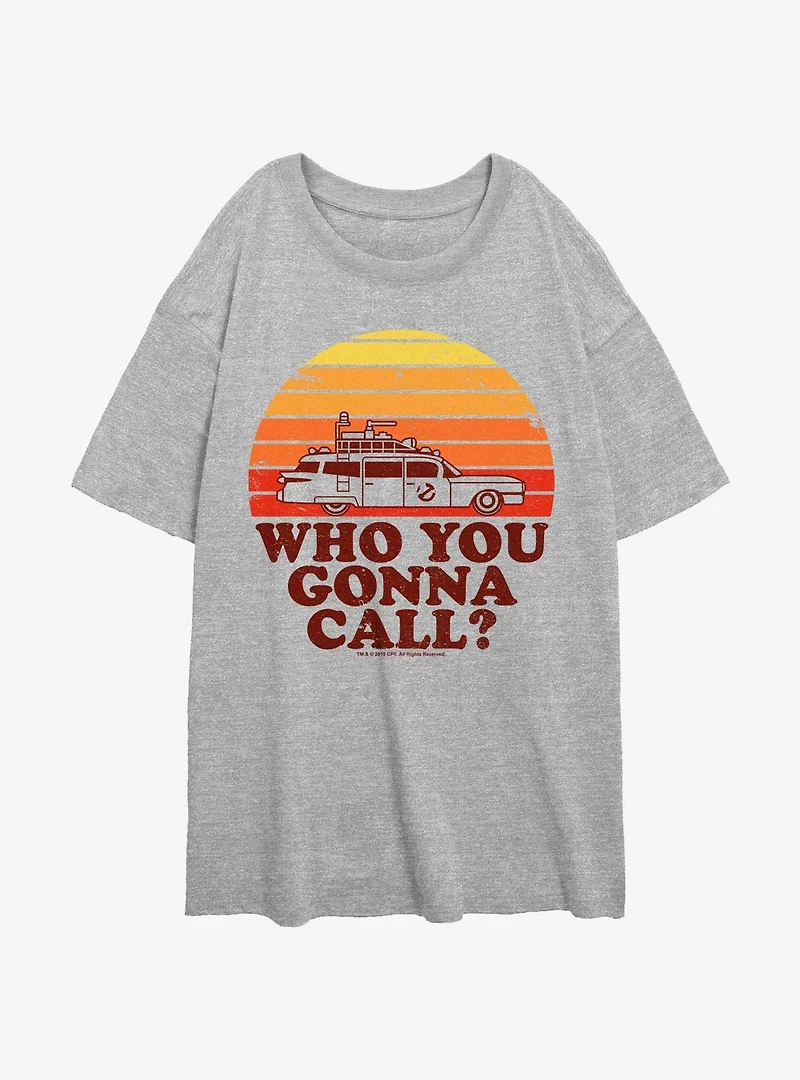 Ghostbusters 70's Retro Sunset Girls Oversized T-Shirt