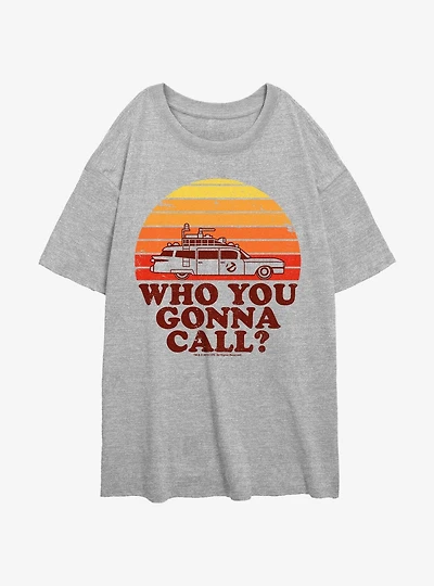 Ghostbusters 70's Retro Sunset Girls Oversized T-Shirt