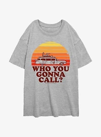 Ghostbusters 70's Retro Sunset Girls Oversized T-Shirt