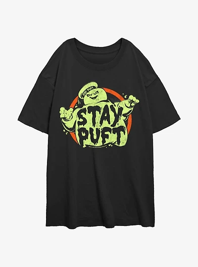 Ghostbusters Staying Puft Girls Oversized T-Shirt