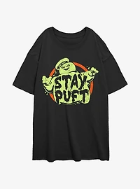 Ghostbusters Staying Puft Girls Oversized T-Shirt
