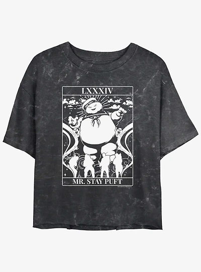 Ghostbusters Puft Tarot Womens Mineral Wash Crop T-Shirt