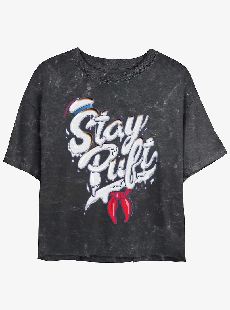 Ghostbusters Stay Puft Womens Mineral Wash Crop T-Shirt