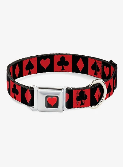 Disney Alice in Wonderland Card Suits Seatbelt Buckle Dog Collar
