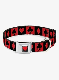 Disney Alice in Wonderland Card Suits Seatbelt Buckle Dog Collar