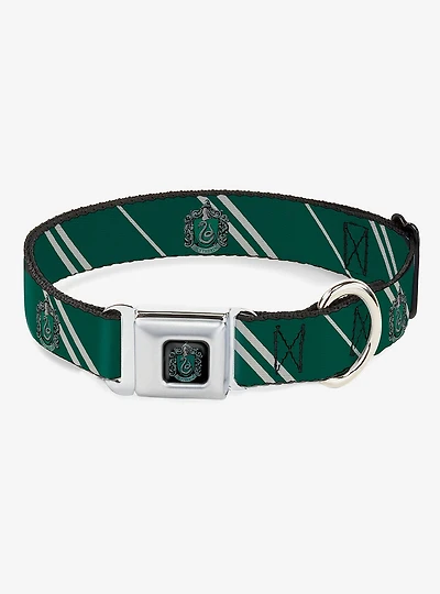 Harry Potter Slytherin Crest Stripes Seatbelt Buckle Dog Collar