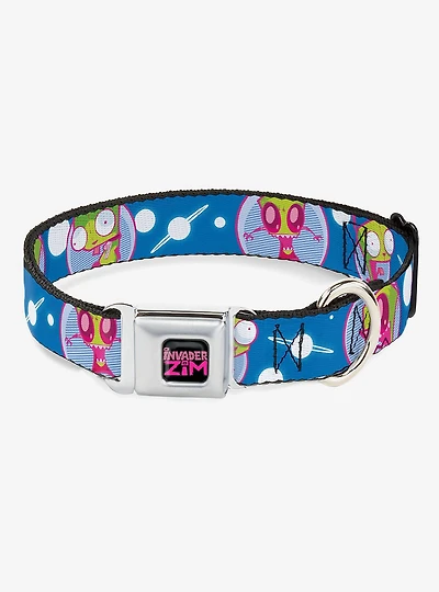 Invader Zim and GIR Poses and Planets Seatbelt Buckle Dog Collar