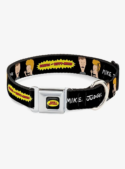 Beavis and Butt-Head Title Logo and Pose Seatbelt Buckle Dog Collar