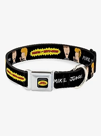 Beavis and Butt-Head Title Logo and Pose Seatbelt Buckle Dog Collar