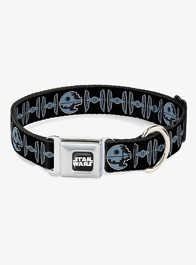 Star Wars Death Star and TIE Fighters Seatbelt Buckle Dog Collar