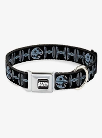Star Wars Death Star and TIE Fighters Seatbelt Buckle Dog Collar