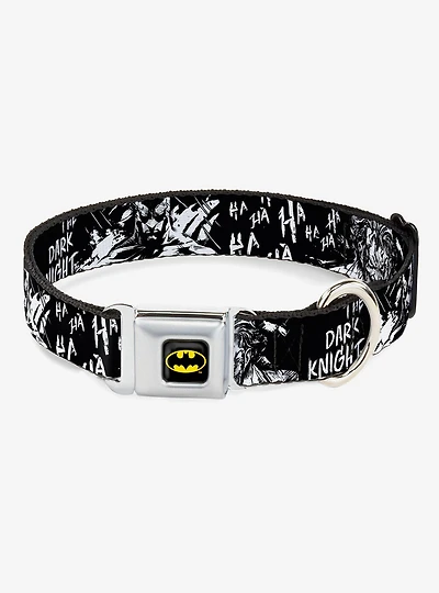 DC Comics Batman and Joker Smiling Close Up Seatbelt Buckle Dog Collar