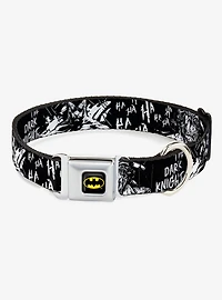 DC Comics Batman and Joker Smiling Close Up Seatbelt Buckle Dog Collar