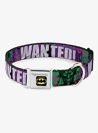 DC Comics The Joker Wanted Smiling Pose Graffiti Seatbelt Buckle Dog Collar