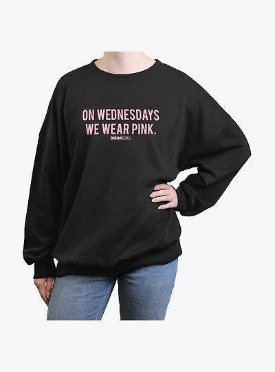 Mean Girls Wednesdays We Wear Pink Girls Oversized Sweatshirt