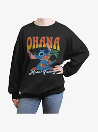 Disney Lilo & Stitch Ohana Means Family Girls Oversized Sweatshirt