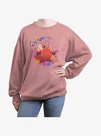 Disney Pixar Turning Red Panda Rage Girls Oversized Sweatshirt