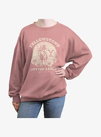 Yellowstone Dutton Ranch Flowers Girls Oversized Sweatshirt