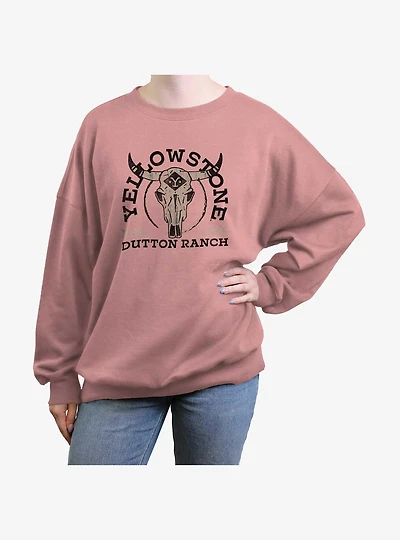 Yellowstone Dutton Ranch Skull Girls Oversized Sweatshirt
