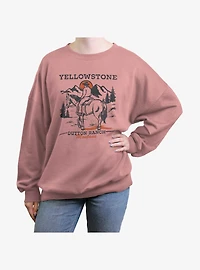 Yellowstone Dutton Ranch Mountains Girls Oversized Sweatshirt