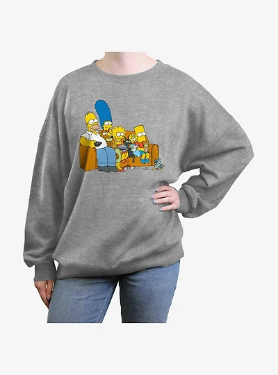 The Simpsons Family Couch Girls Oversized Sweatshirt