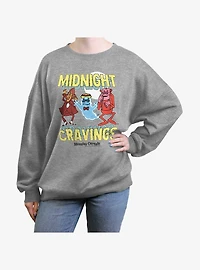 Midnight Munchies Midnight Cravings Girls Oversized Sweatshirt