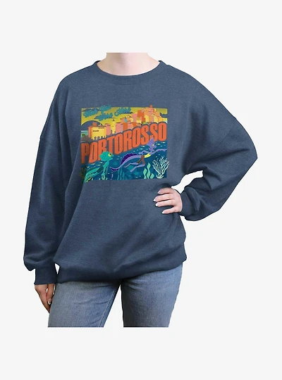 Disney Pixar Luca Portorosso Wish You Where Here Womens Oversized Sweatshirt