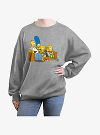 The Simpsons Family Couch Womens Oversized Sweatshirt