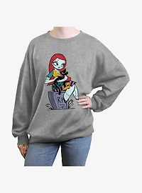 Disney Nightmare Before Christmas Sally Whimsical Womens Oversized Sweatshirt