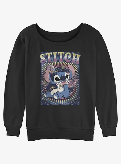 Disney Lilo & Stitch Groovy Stitch Girls Slouchy Sweatshirt
