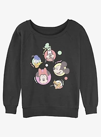 Disney Mickey Mouse & Friends Bubbles Girls Slouchy Sweatshirt