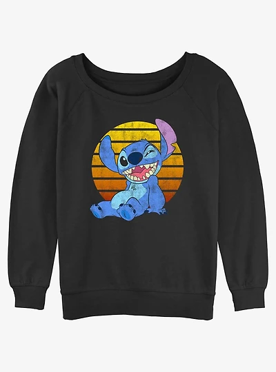 Disney Lilo & Stitch Sunset Stitch Girls Slouchy Sweatshirt