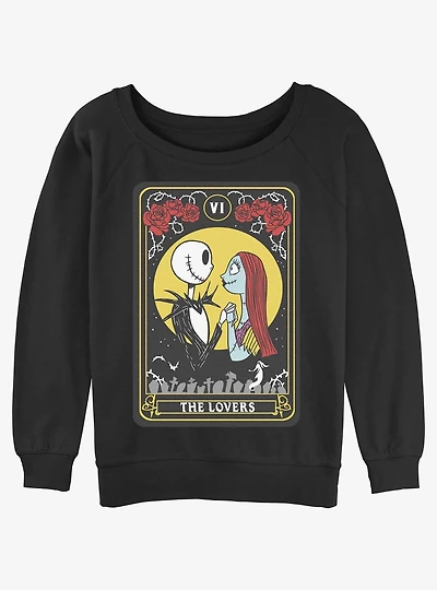 The Nightmare Before Christmas Jack & Sally The Lovers Tarot Girls Slouchy Sweatshirt
