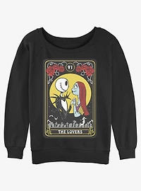 The Nightmare Before Christmas Jack & Sally The Lovers Tarot Girls Slouchy Sweatshirt